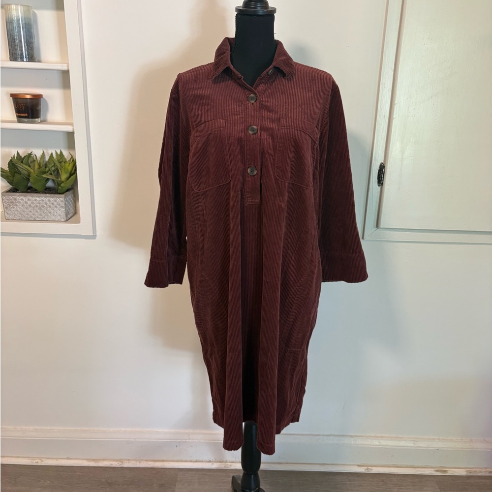 J Jill Corduroy Shirt Dress